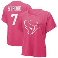 T-shirt pour femme Majestic Threads C.J. Stroud Pink Houston Texans avec nom et numéro