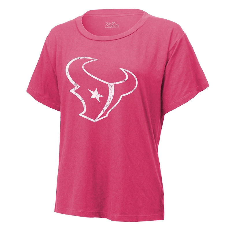 T-shirt pour femme Majestic Threads C.J. Stroud Pink Houston Texans avec nom et numéro