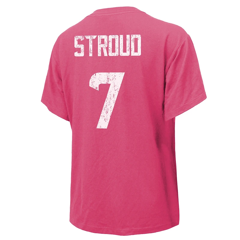 T-shirt pour femme Majestic Threads C.J. Stroud Pink Houston Texans avec nom et numéro