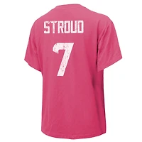 T-shirt pour femme Majestic Threads C.J. Stroud Pink Houston Texans avec nom et numéro