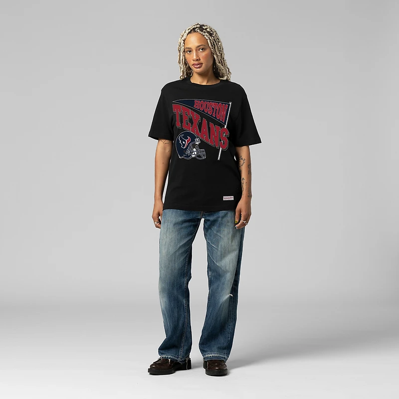 T-shirt noir dynamique pour femme Mitchell & Ness, équipe des Houston Texans