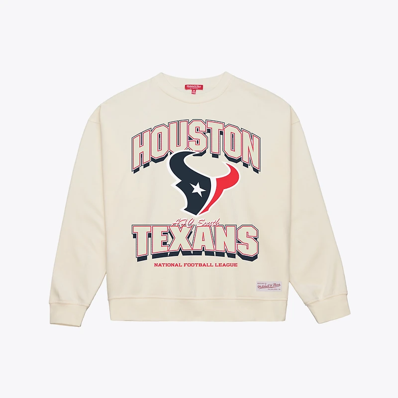 Women's Mitchell & Ness Cream Houston Texans Tonal Arch Sweatshirt