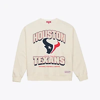 Women's  Mitchell & Ness Cream Houston Texans Tonal Arch Sweatshirt