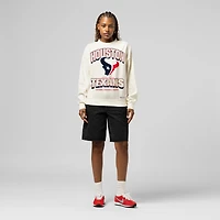 Sweat-shirt Mitchell & Ness crème Houston Texans ton sur pour femme