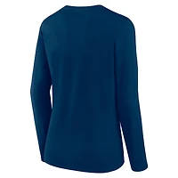 T-shirt à manches longues bleu marine Houston Texans Grip pour femme