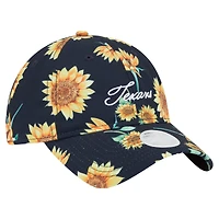 Casquette ajustable New Era bleu marine Houston Texans Adventure Sunflower 9TWENTY pour femme