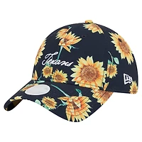 Casquette ajustable New Era bleu marine Houston Texans Adventure Sunflower 9TWENTY pour femme