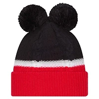 Women's New Era  Navy Houston Texans Double Bubble Cuffed Knit Hat with Poms