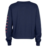Women's New Era  Navy Houston Texans Thermal Crop Long Sleeve T-Shirt