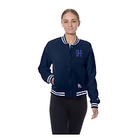 Women's New Era  Navy Houston Texans Throwback Fleece Full-Snap Jacket