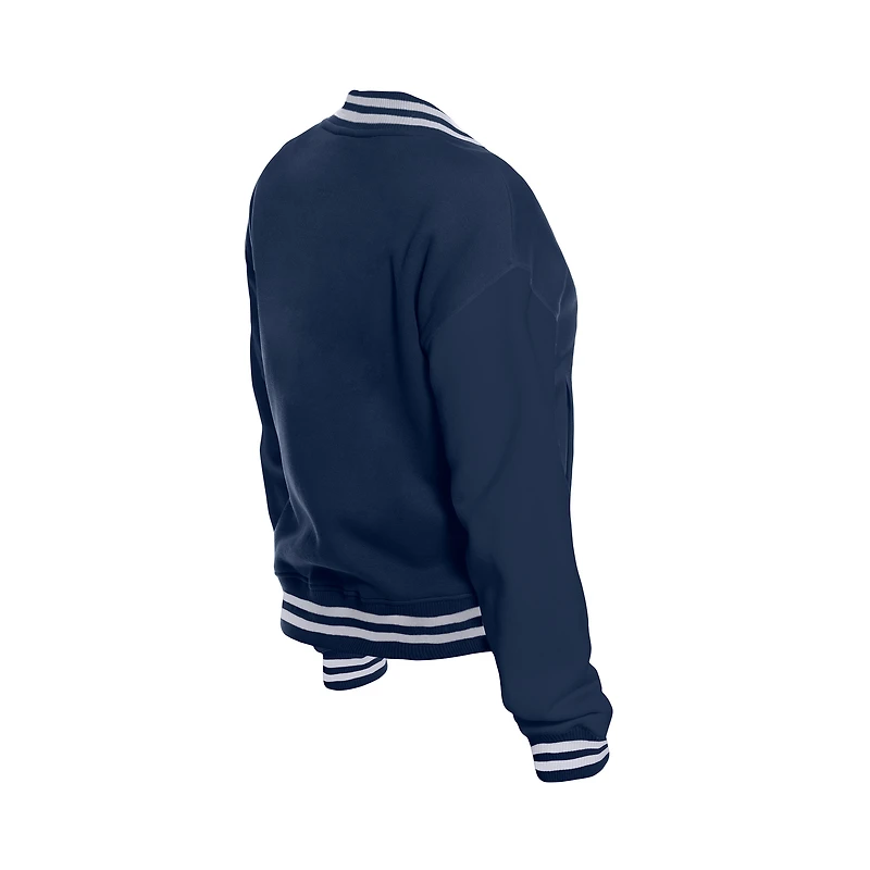 Veste polaire à boutons-pression New Era bleu marine Houston Texans Throwback pour femme