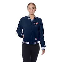 Veste polaire à boutons-pression New Era bleu marine Houston Texans Throwback pour femme