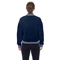 Veste polaire à boutons-pression New Era bleu marine Houston Texans Throwback pour femme