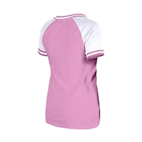 T-shirt col V rose New Era pour femme
