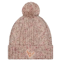 Bonnet en tricot à revers tendance avec pompon pour femme New Era Stone Houston Texans