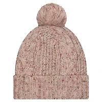 Bonnet en tricot à revers tendance avec pompon pour femme New Era Stone Houston Texans