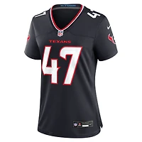 Maillot de match Nike Andrew Beck bleu marine pour femme des Houston Texans