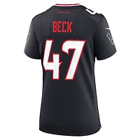 Maillot de match Nike Andrew Beck bleu marine pour femme des Houston Texans