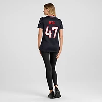 Maillot de match Nike Andrew Beck bleu marine pour femme des Houston Texans