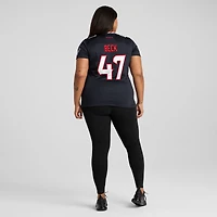 Maillot de match Nike Andrew Beck bleu marine pour femme des Houston Texans