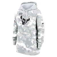 Sweat à capuche surdimensionné en polaire Nike Arctic Camo Houston Texans 2024 Salute To Service Club pour femme