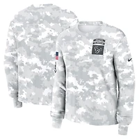 T-shirt à manches longues Nike Arctic Camo Houston Texans 2024 Salute To Service Dri-FIT pour femme