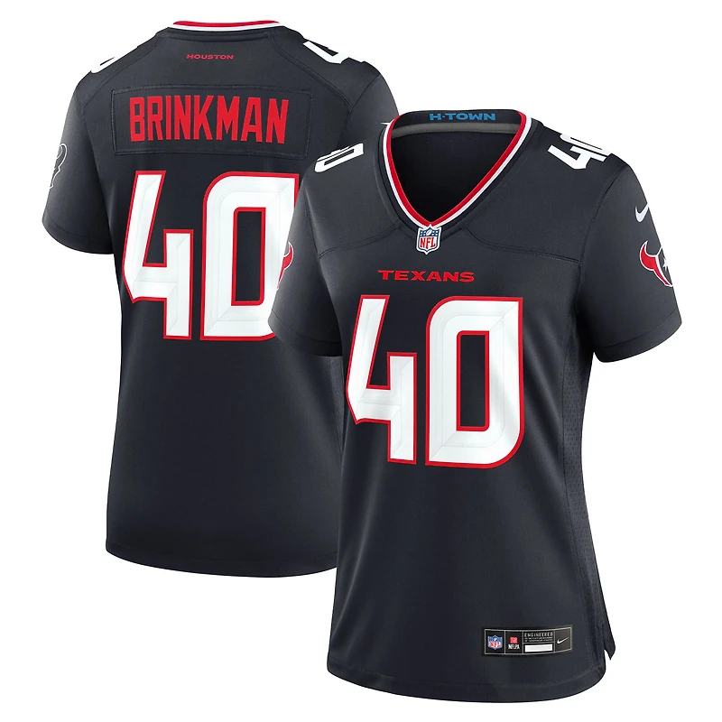 Maillot Nike Austin Brinkman bleu marine pour femme des Houston Texans