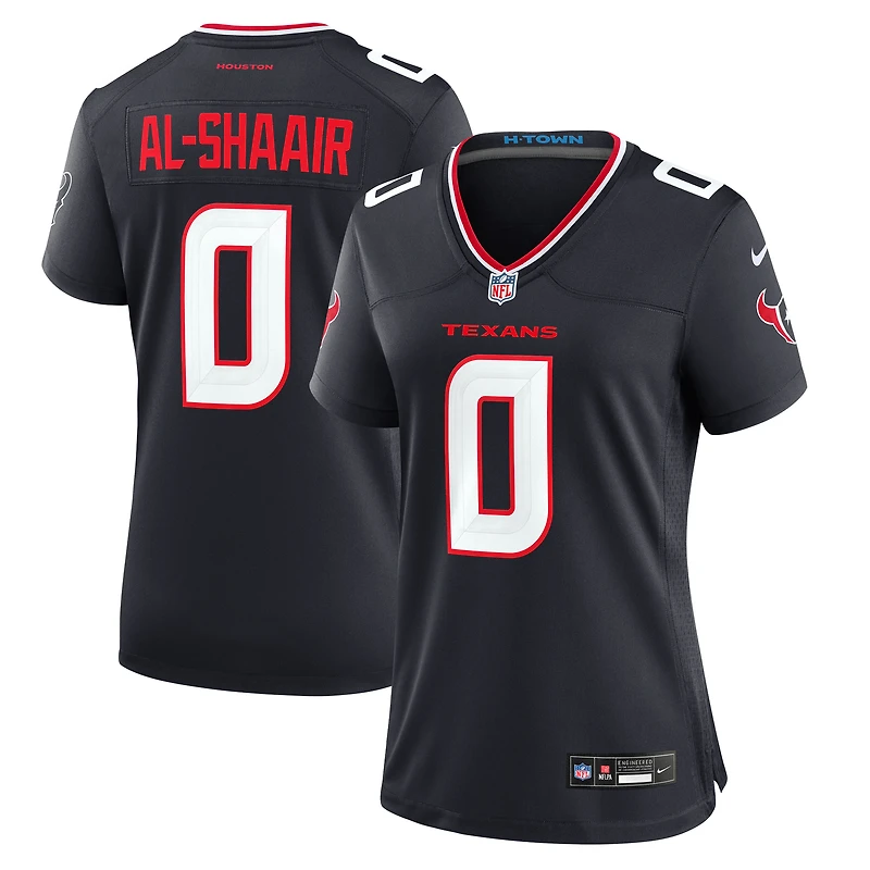 Maillot de match l'équipe des Houston Texans Nike Azeez Al-Shaair pour femme, bleu marine
