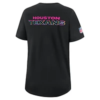 Women's Nike Black Houston Texans 2025 NFL Crucial Catch Tri-Blend Dri-FIT T-Shirt