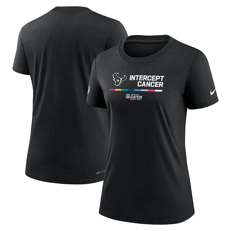 T-shirt pour femme Nike Houston Texans 2022 Crucial Catch Performance Noir