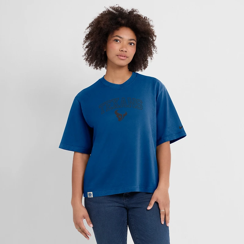 T-shirt Nike bleu Glory Arch Boxy pour femme des Houston Texans
