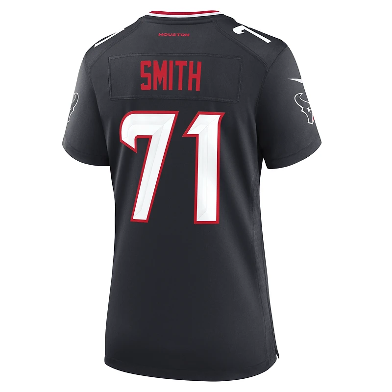 Maillot de match Nike Braden Smith bleu marine des Houston Texans pour femmes