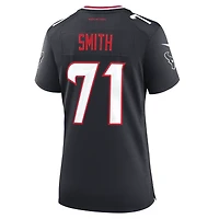 Maillot de match Nike Braden Smith bleu marine des Houston Texans pour femmes