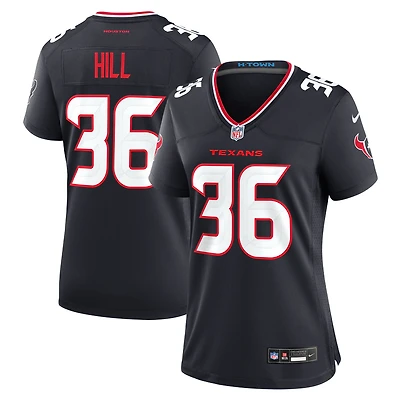 Maillot de match Nike Brandon Hill bleu marine pour femme des Houston Texans