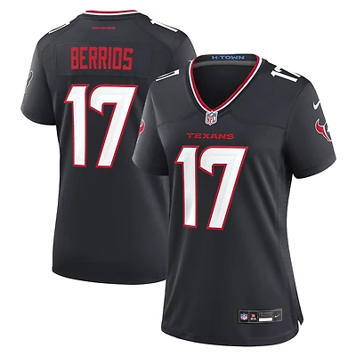 Maillot Nike Braxton Berrios bleu marine pour femme, équipe des Houston Texans
