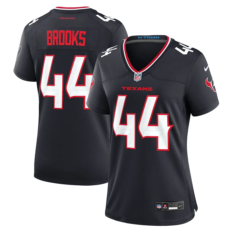 Maillot de match l'équipe Nike British Brooks bleu marine des Houston Texans pour femme