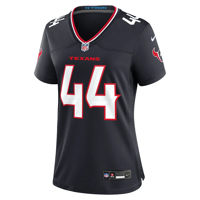 Maillot de match l'équipe Nike British Brooks bleu marine des Houston Texans pour femme