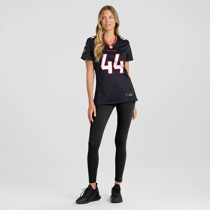Maillot de match l'équipe Nike British Brooks bleu marine des Houston Texans pour femme