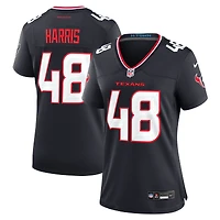 Maillot de match Nike Christian Harris bleu marine pour femme des Houston Texans