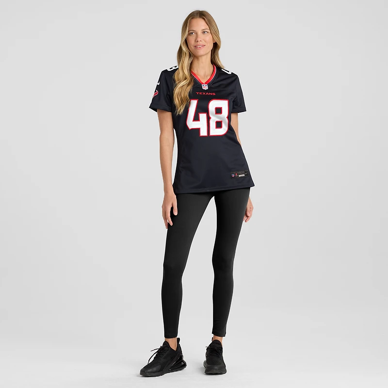 Maillot de match Nike Christian Harris bleu marine pour femme des Houston Texans