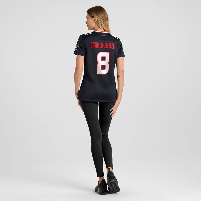 Maillot Nike C.J. Gardner-Johnson bleu marine pour femme des Houston Texans