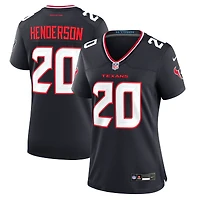 Maillot de match l'équipe Nike C.J. Henderson des Houston Texans pour femme, bleu marine