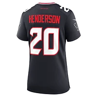 Maillot de match l'équipe Nike C.J. Henderson des Houston Texans pour femme, bleu marine