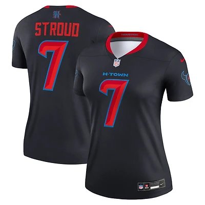 Haut Nike C.J. Stroud bleu marine Houston Texans Alternate Legend Player Performance pour femme