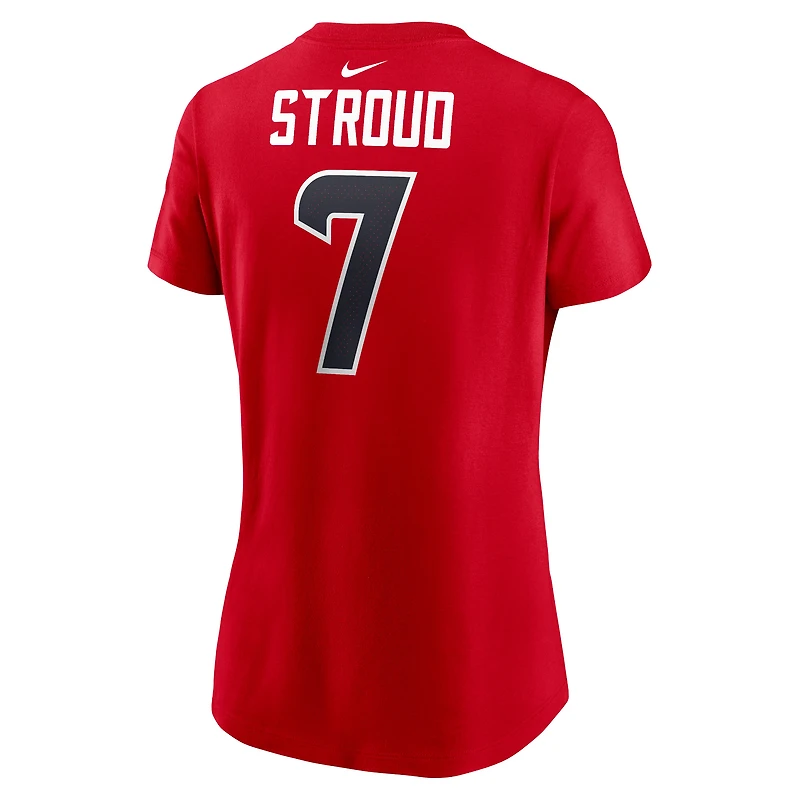 T-shirt Nike C.J. Stroud pour femme avec nom et numéro de joueur des Houston Texans, rouge