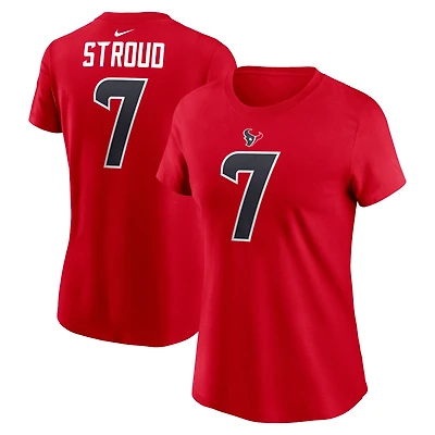 T-shirt Nike C.J. Stroud pour femme avec nom et numéro de joueur des Houston Texans, rouge