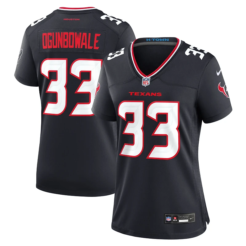Maillot de match Nike Dare Ogunbowale bleu marine pour femme des Houston Texans
