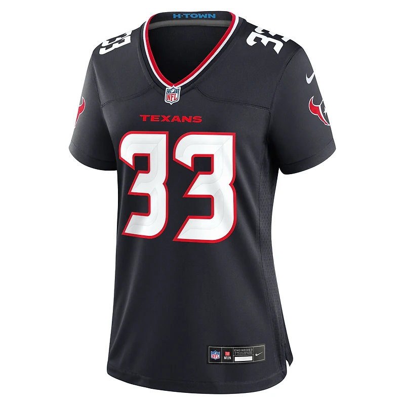 Maillot de match Nike Dare Ogunbowale bleu marine pour femme des Houston Texans