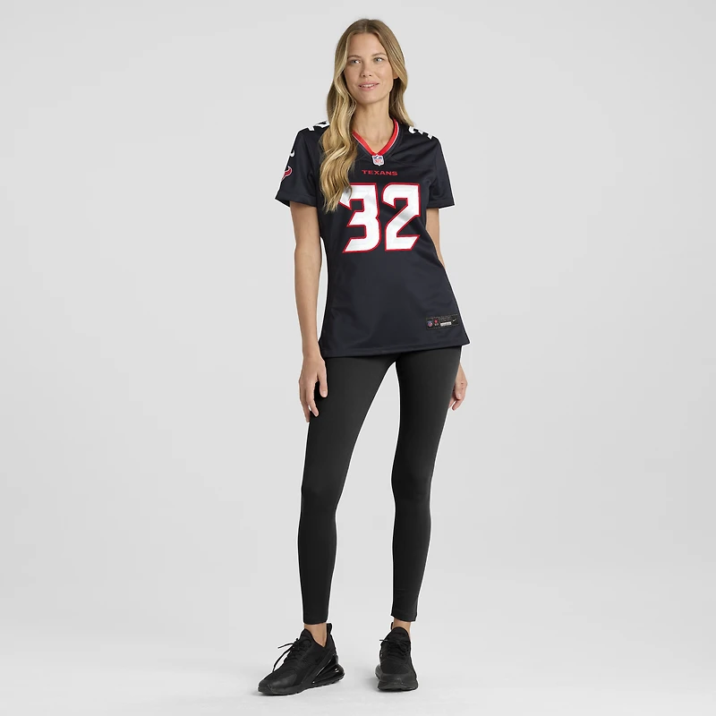 Maillot de match Nike David Montgomery bleu marine des Houston Texans pour femmes