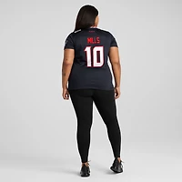 Maillot de match Nike Davis Mills bleu marine pour femme des Houston Texans